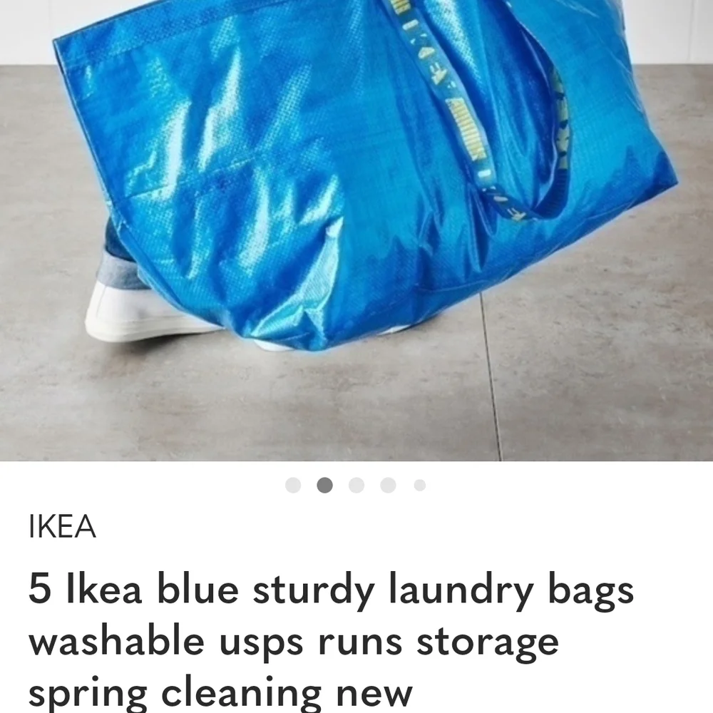 IKEA Blue Shopping Bag with Yellow Accents 5 For $15